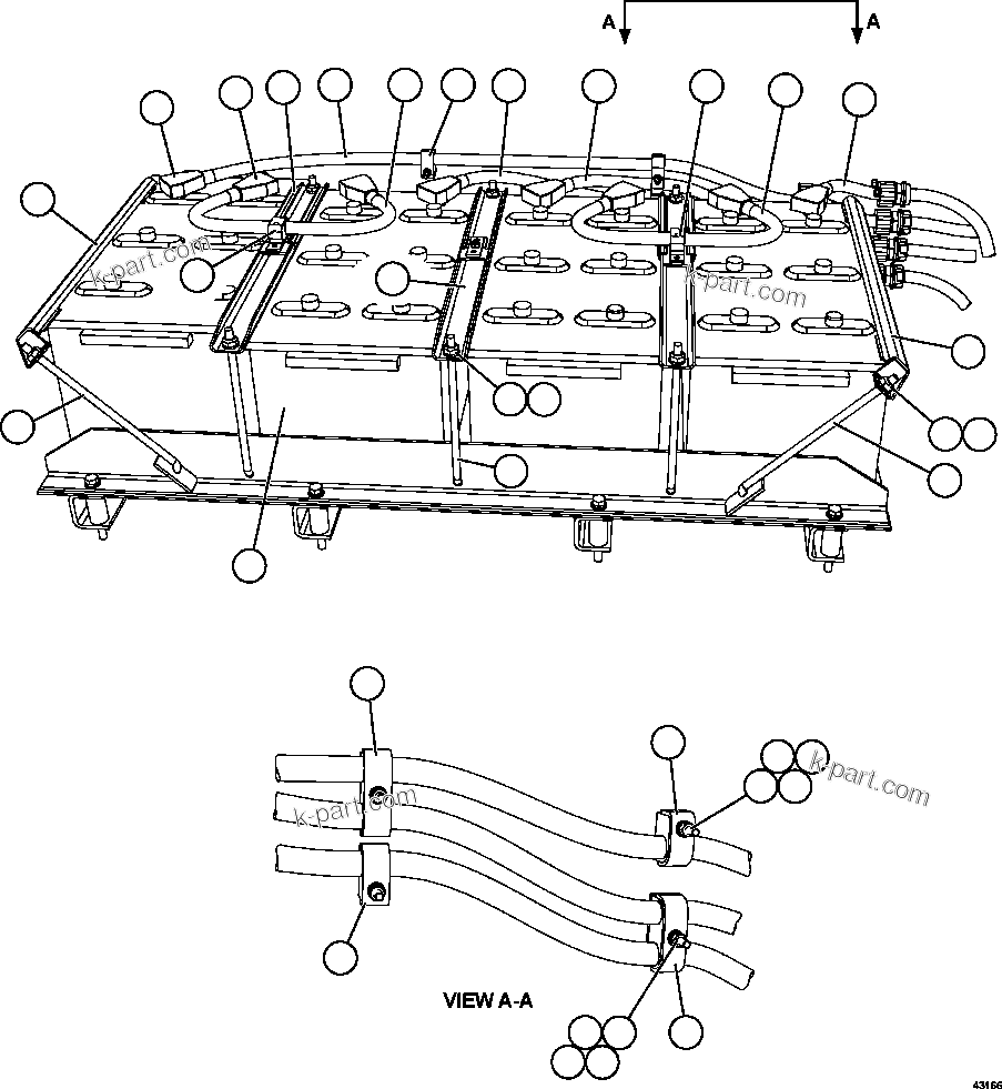 Komatsu parts book diagram for AFE59-FV 930E-4 S/N A31832 - A31834, A31838 - A31839 & A31847 - A31848  LOS BRONCES: BATTERY BOX    4/6
