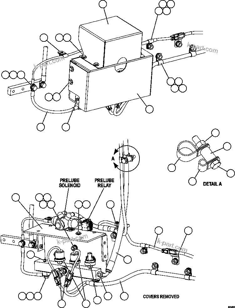 Komatsu parts book diagram for AFE59-FV 930E-4 S/N A31832 - A31834, A31838 - A31839 & A31847 - A31848  LOS BRONCES: ENGINE OIL PRESSURE MANIFOLD