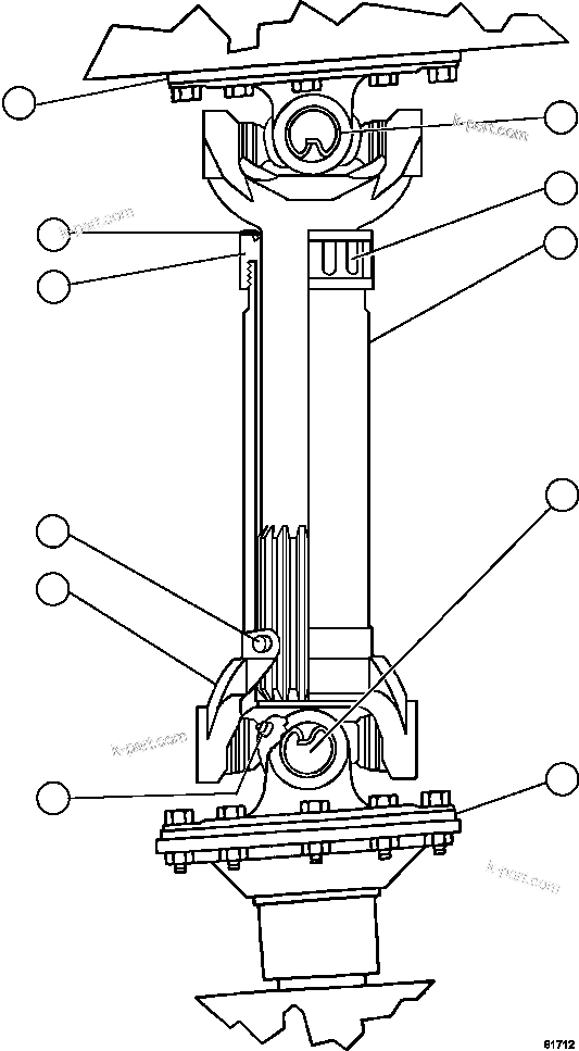 Komatsu parts book diagram for AFE59-FV 930E-4 S/N A31832 - A31834, A31838 - A31839 & A31847 - A31848  LOS BRONCES: DRIVESHAFT ASSEMBLY      PC0183