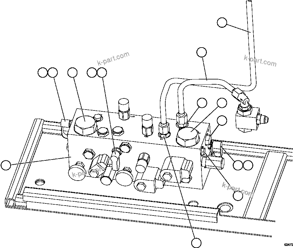 Komatsu parts book diagram for AFE59-FV 930E-4 S/N A31832 - A31834, A31838 - A31839 & A31847 - A31848  LOS BRONCES: BRAKE MANIFOLD PIPING