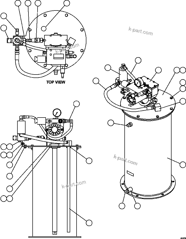 Komatsu parts book diagram for AFE59-FV 930E-4 S/N A31832 - A31834, A31838 - A31839 & A31847 - A31848  LOS BRONCES: LUBE PUMP/CONTAINER ASSEMBLY        58F-60-00470