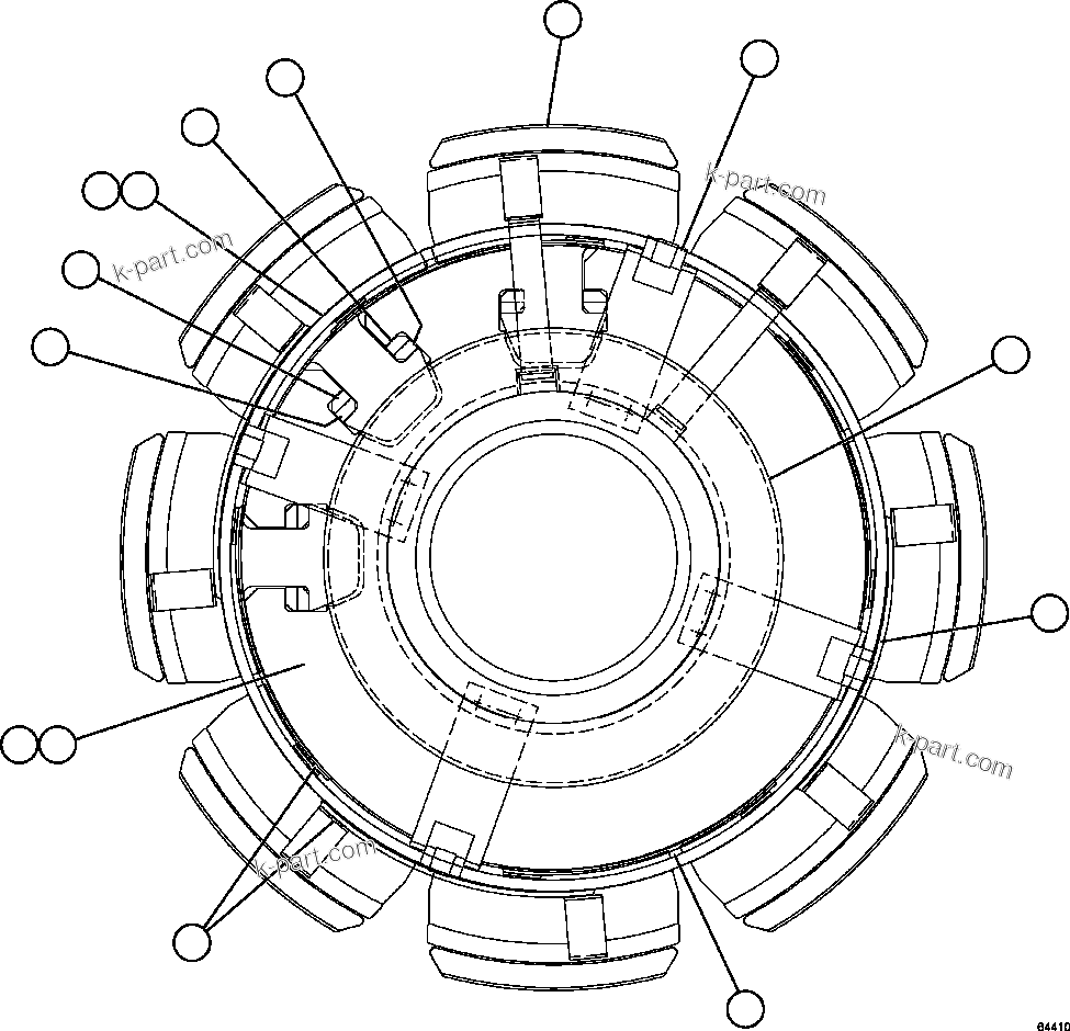Komatsu parts book diagram for AFE59-FV 930E-4 S/N A31832 - A31834, A31838 - A31839 & A31847 - A31848  LOS BRONCES: ALTERNATOR - ROTOR ASSEMBLY        58E-06-03060
