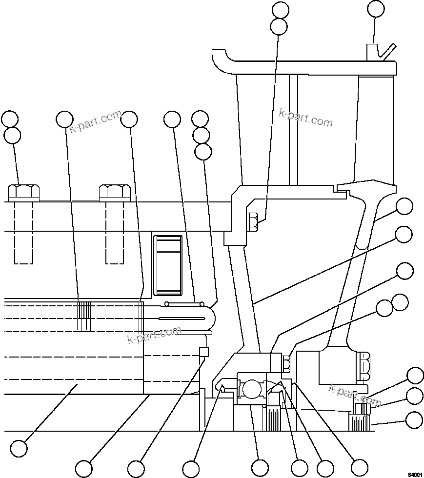 Komatsu parts book diagram for AFE59-FV 930E-4 S/N A31832 - A31834, A31838 - A31839 & A31847 - A31848  LOS BRONCES: BLOWER MOTOR (NON-COMMUTATOR END)   XA4146