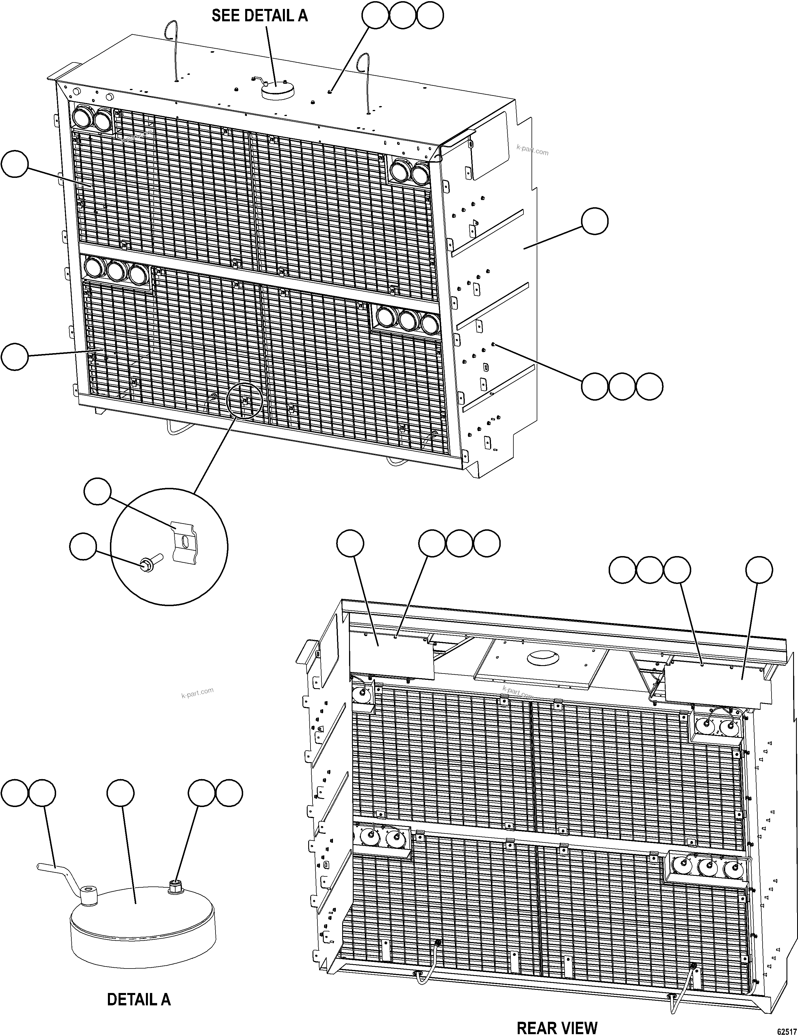 Komatsu parts book diagram for AFE59-FW 930E-4 S/N A31849 & A31860  CERREJON: GRILLE INSTALLATION