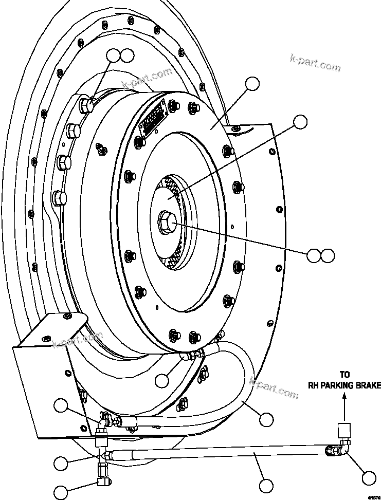 Komatsu parts book diagram for AFE59-FW 930E-4 S/N A31849 & A31860  CERREJON: PARKING BRAKE INSTALLATION