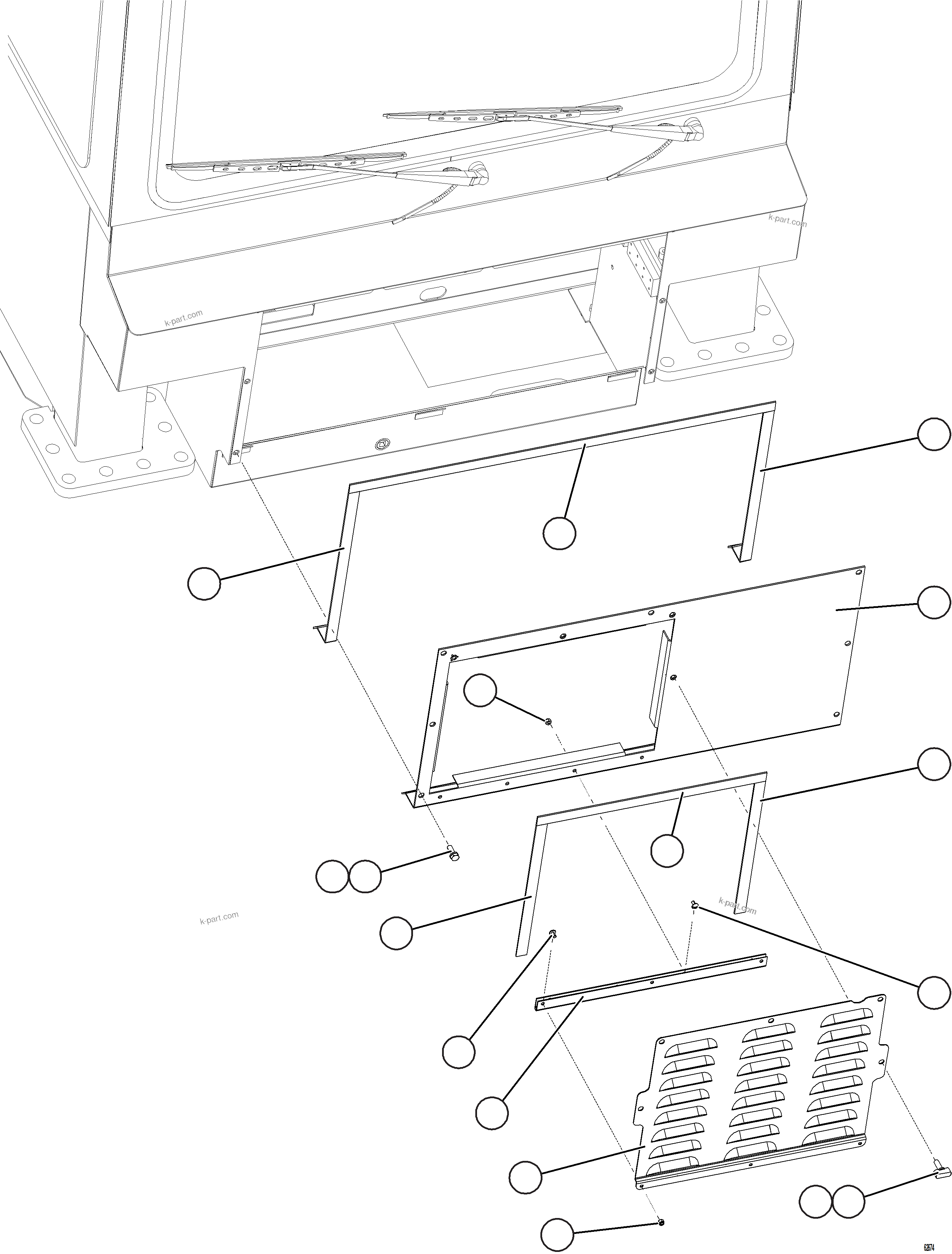 Komatsu parts book diagram for AFE59-FW 930E-4 S/N A31849 & A31860  CERREJON: FRONT ACCESS COVER
