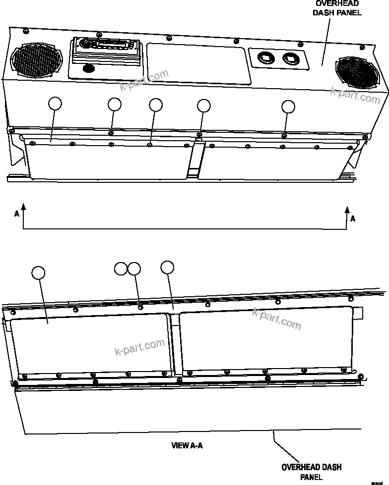 Komatsu parts book diagram for AFE59-FW 930E-4 S/N A31849 & A31860  CERREJON: VISOR INSTALLATION