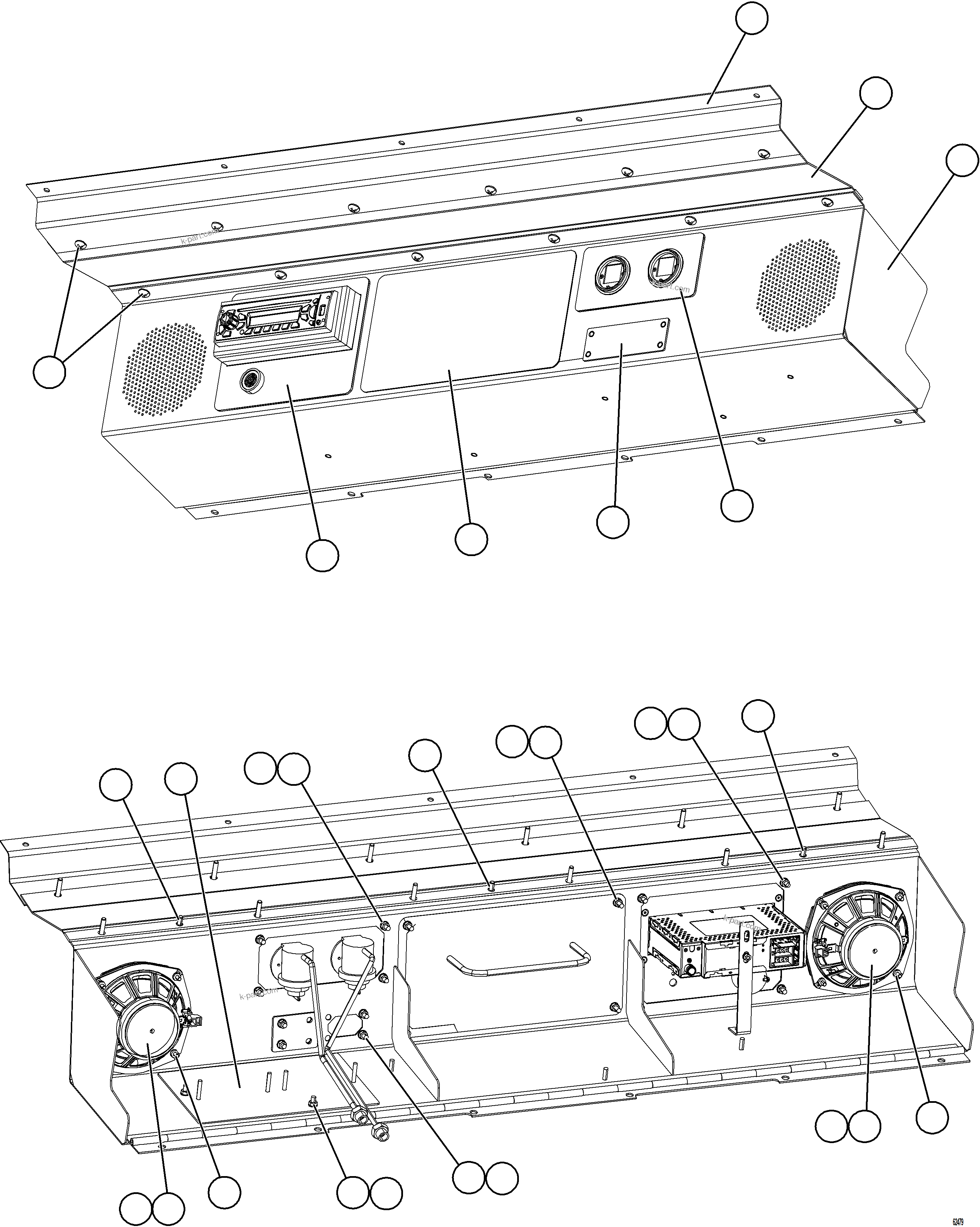 Komatsu parts book diagram for AFE59-FW 930E-4 S/N A31849 & A31860  CERREJON: OVERHEAD DASH MODULE