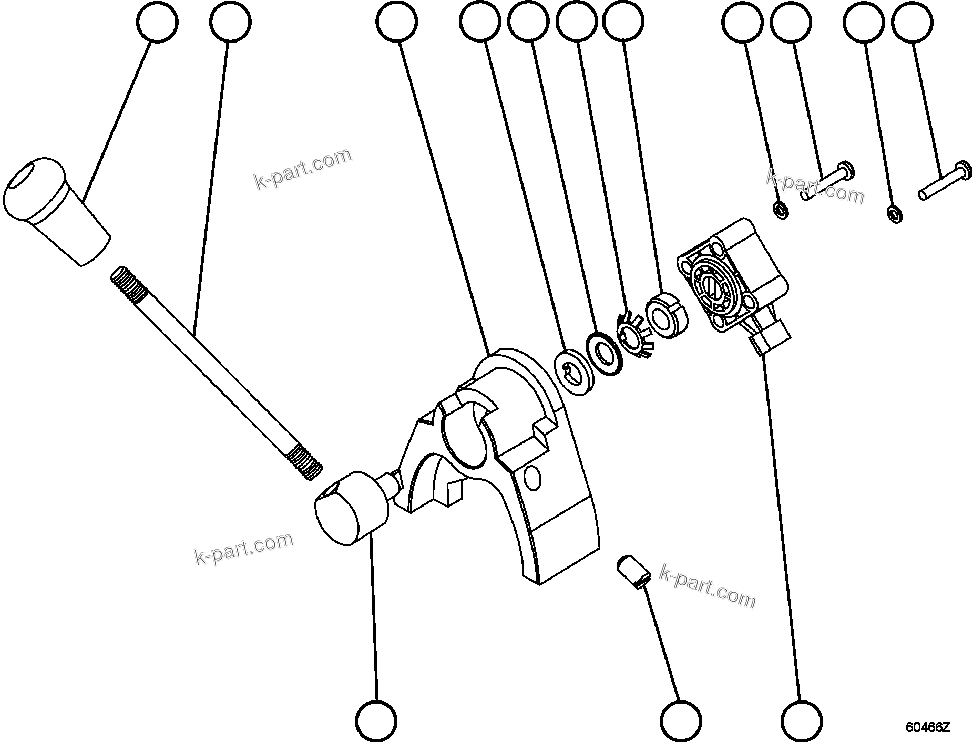 Komatsu parts book diagram for AFE59-FW 930E-4 S/N A31849 & A31860  CERREJON: RETARDER LEVER ASSEMBLY         EK9211