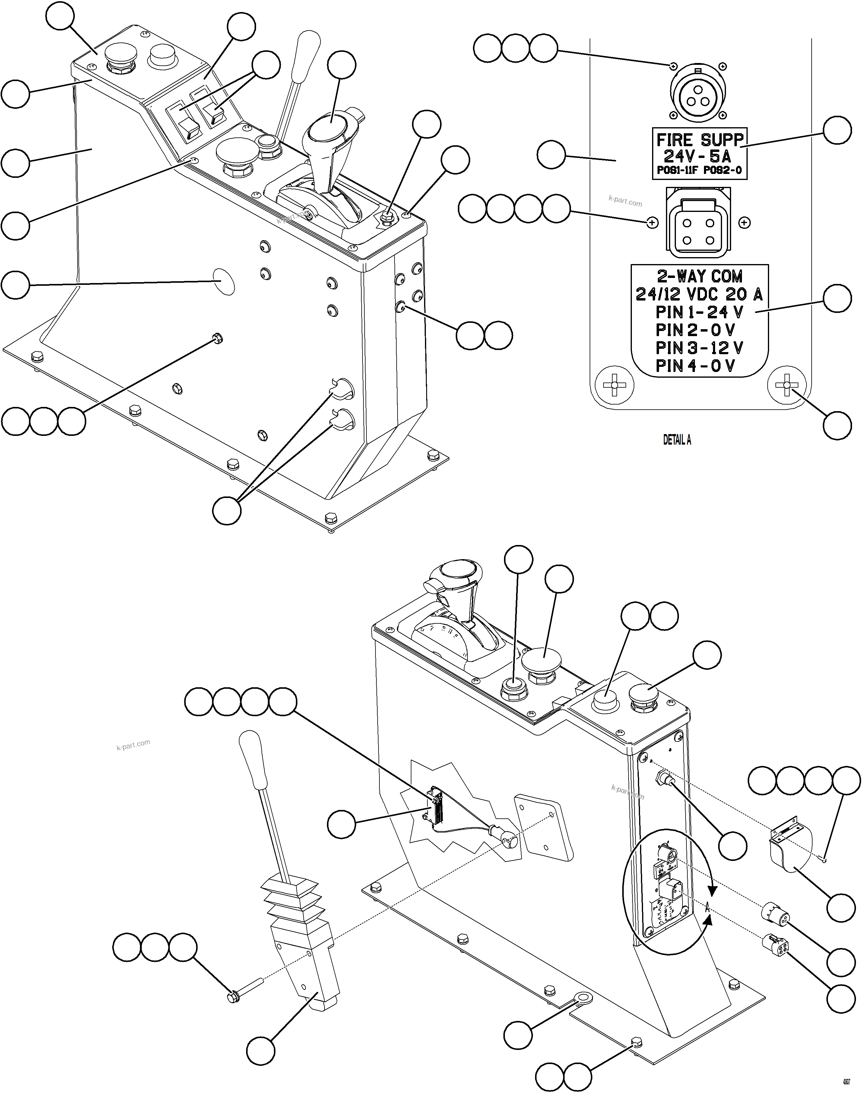 Komatsu parts book diagram for AFE59-FW 930E-4 S/N A31849 & A31860  CERREJON: CENTER CONSOLE MODULE INSTALLATION