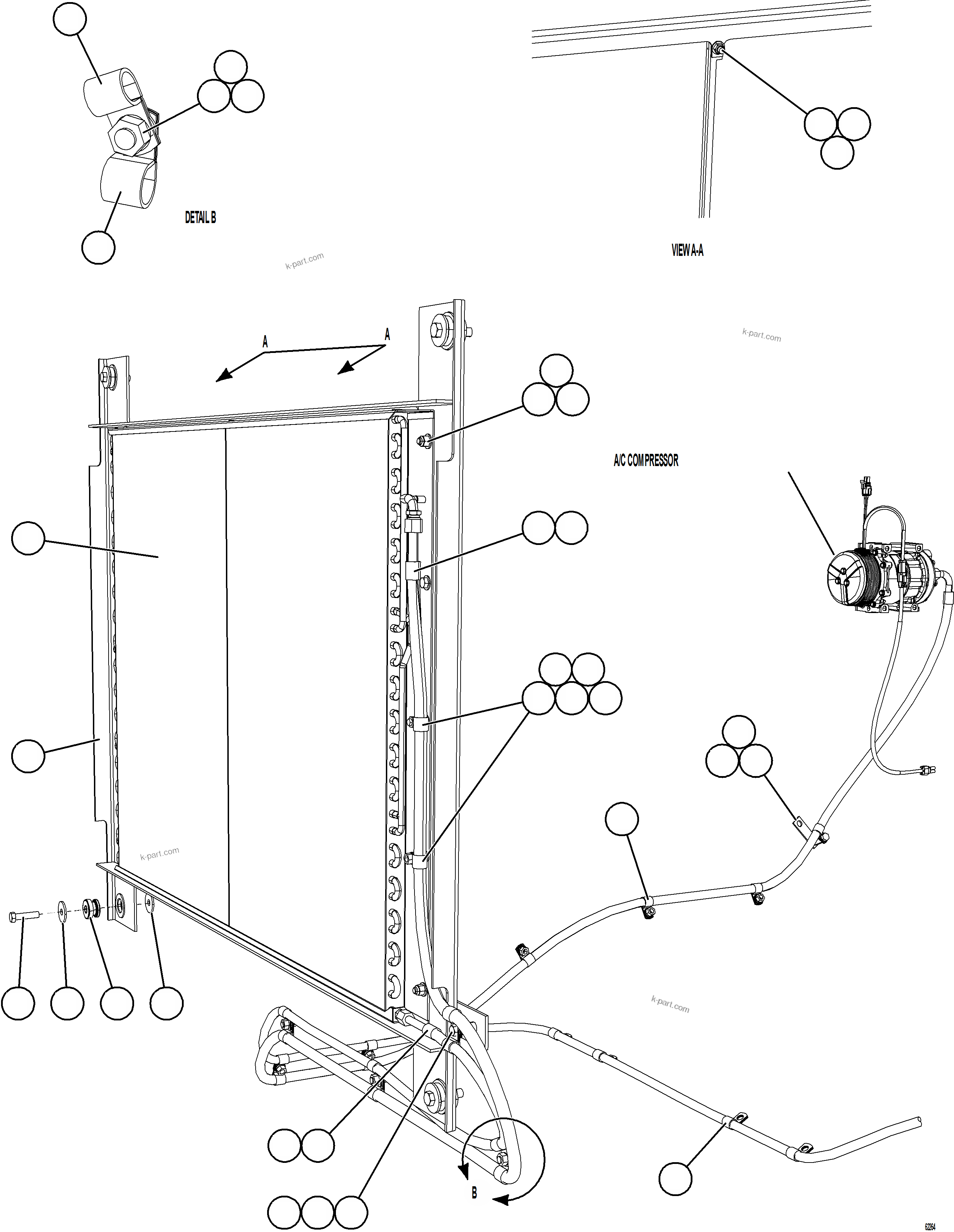 Komatsu parts book diagram for AFE59-FW 930E-4 S/N A31849 & A31860  CERREJON: AIR CONDITIONING - CONDENSER INSTALLATION