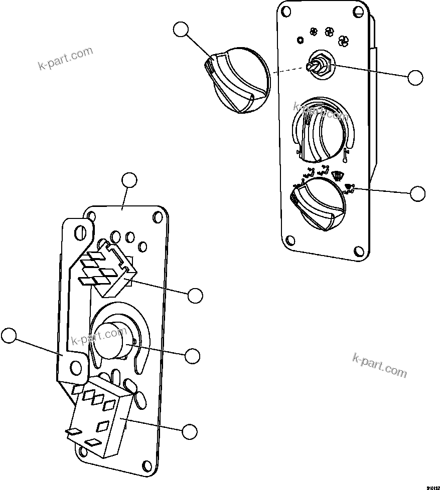 Komatsu parts book diagram for AFE59-FW 930E-4 S/N A31849 & A31860  CERREJON: CONTROL PANEL SWITCH        EL5676