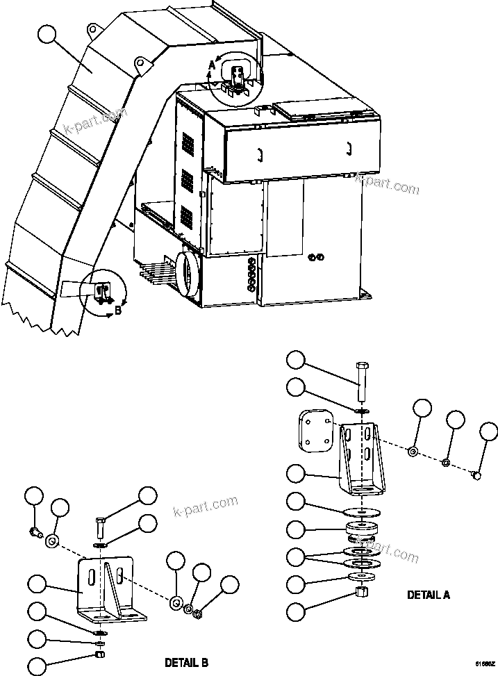 Komatsu parts book diagram for AFE59-FW 930E-4 S/N A31849 & A31860  CERREJON: BLOWER INLET DUCT INSTALLATION