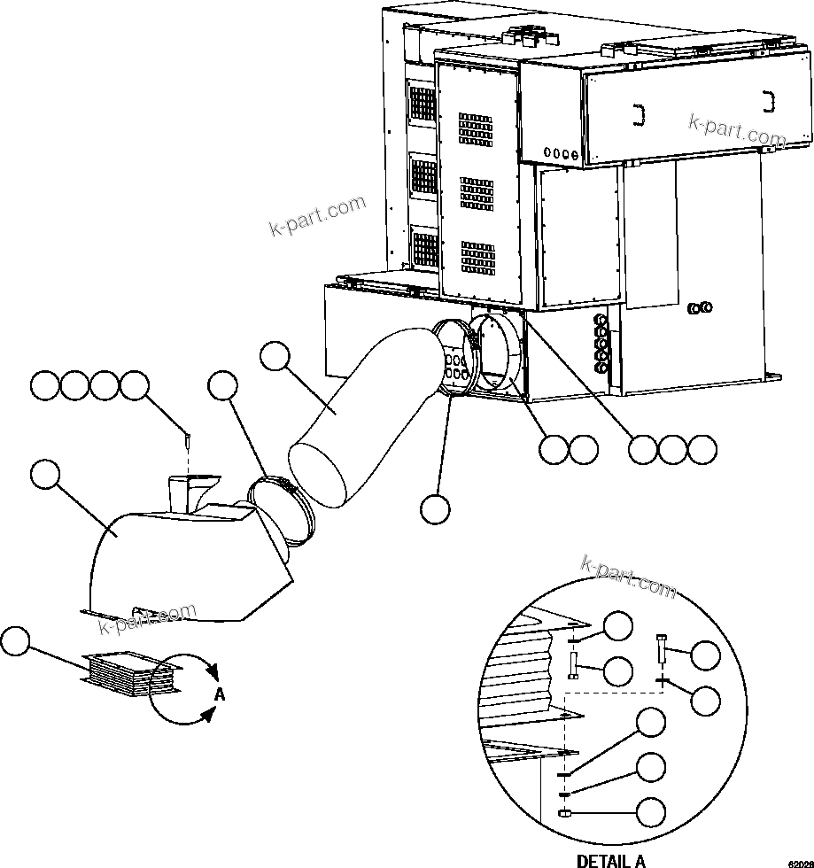 Komatsu parts book diagram for AFE59-FW 930E-4 S/N A31849 & A31860  CERREJON: CONTROL CABINET BLOWER HOSE INSTALLATION