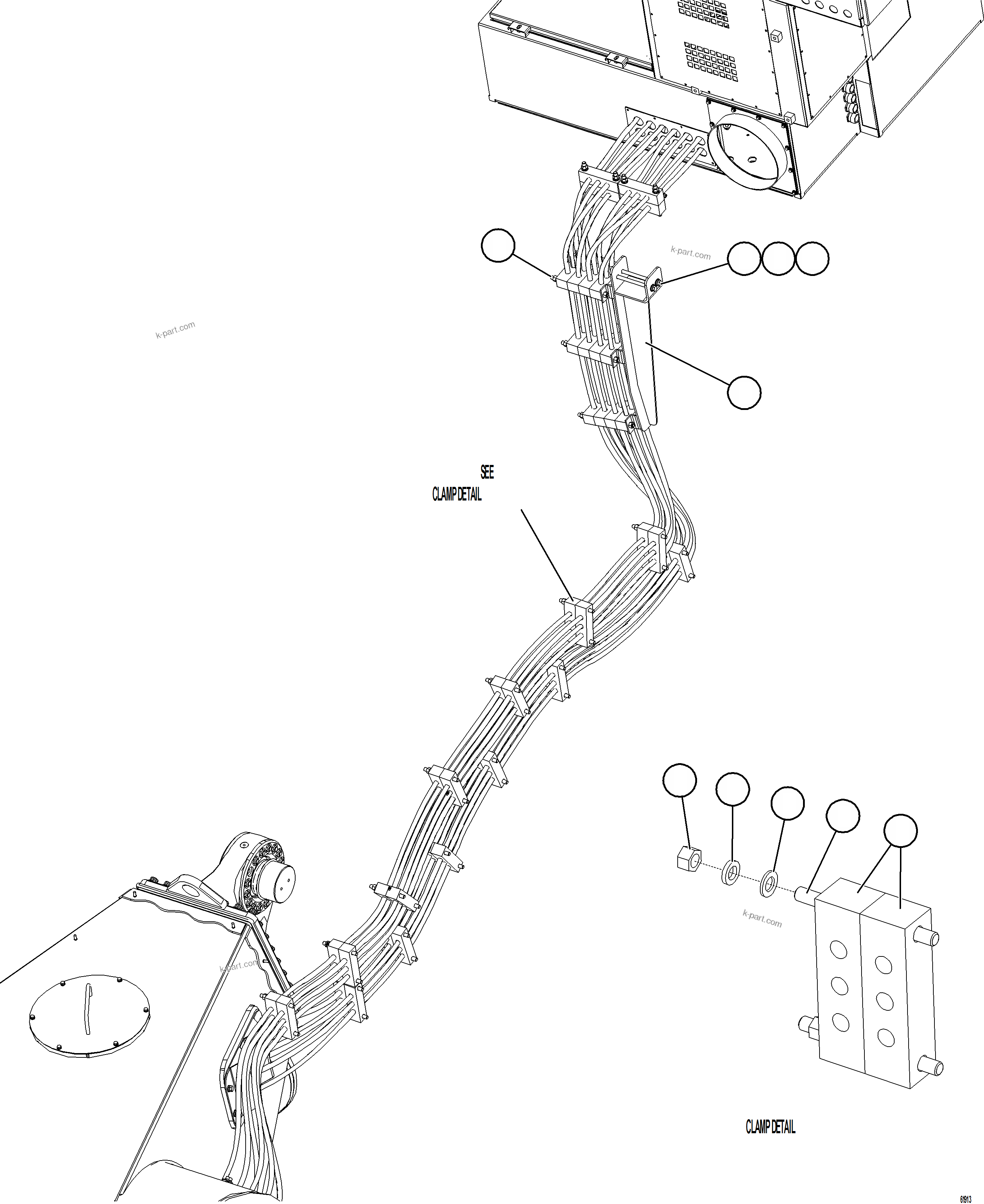 Komatsu parts book diagram for AFE59-FW 930E-4 S/N A31849 & A31860  CERREJON: CONTROL CABINET EXTERNAL WIRING    2/3