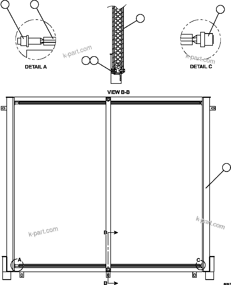 Komatsu parts book diagram for AFE59-FW 930E-4 S/N A31849 & A31860  CERREJON: FUEL COOLER ASSEMBLY             XA2799
