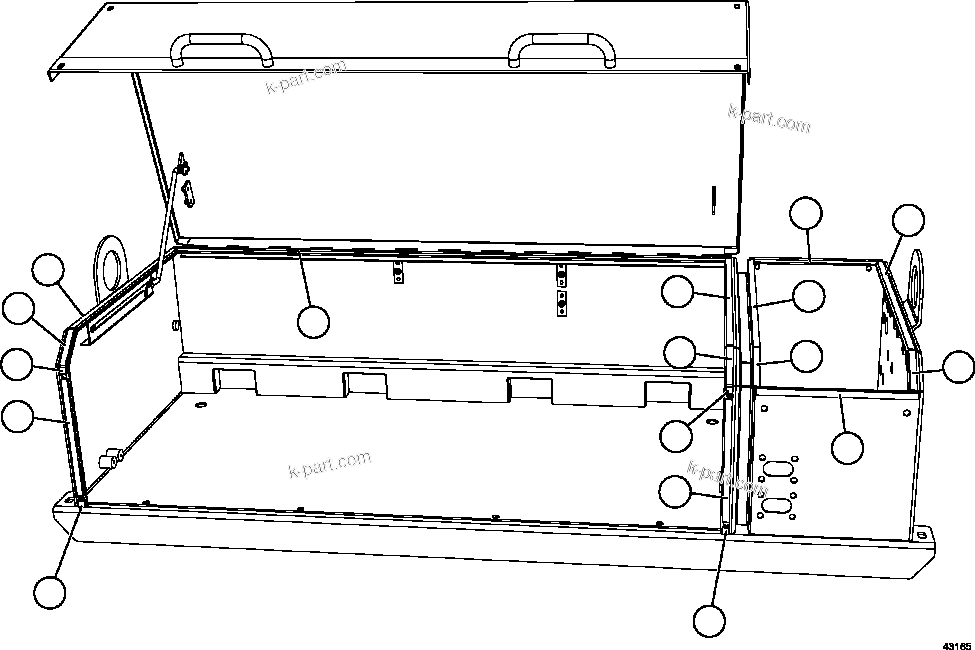 Komatsu parts book diagram for AFE59-FW 930E-4 S/N A31849 & A31860  CERREJON: BATTERY BOX    3/6