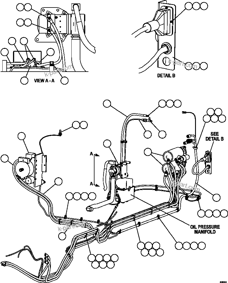 Komatsu parts book diagram for AFE59-FW 930E-4 S/N A31849 & A31860  CERREJON: ENGINE WIRING