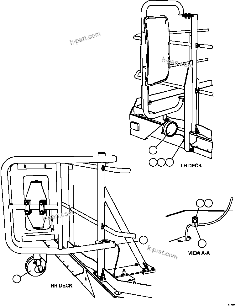 Komatsu parts book diagram for AFE59-FW 930E-4 S/N A31849 & A31860  CERREJON: MIRROR MOUNTED FLOOD LIGHTS