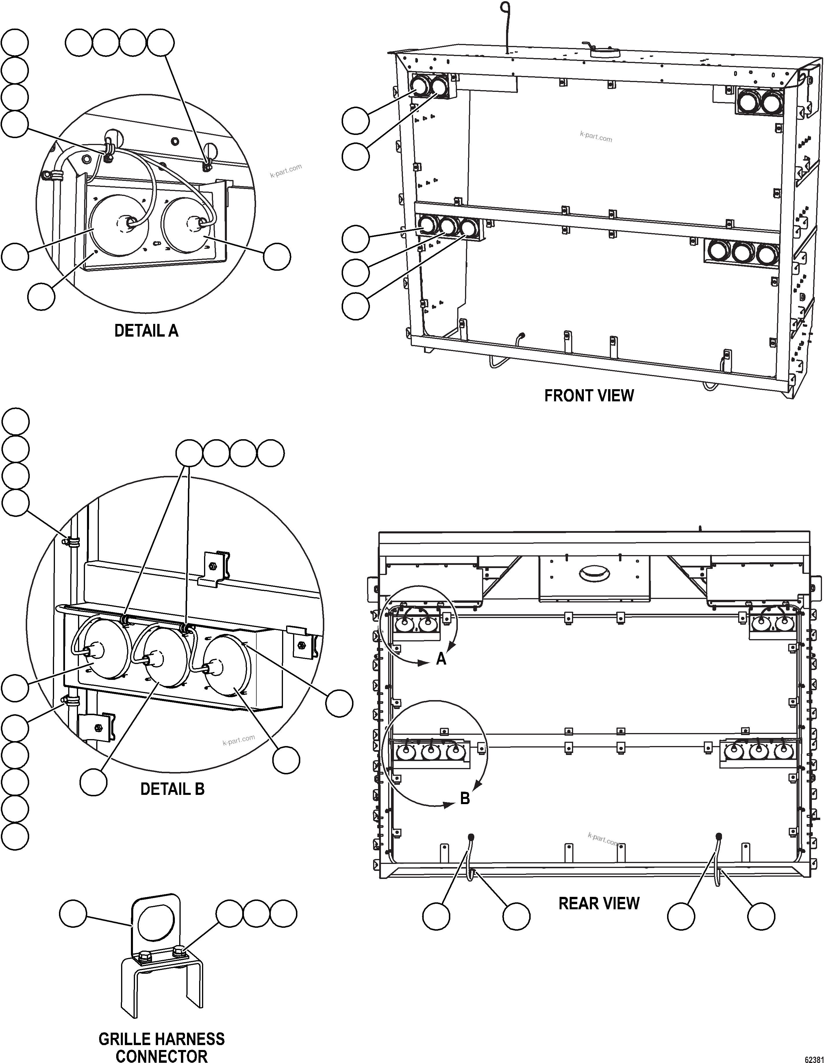 Komatsu parts book diagram for AFE59-FW 930E-4 S/N A31849 & A31860  CERREJON: HEADLIGHT / FOG LIGHT