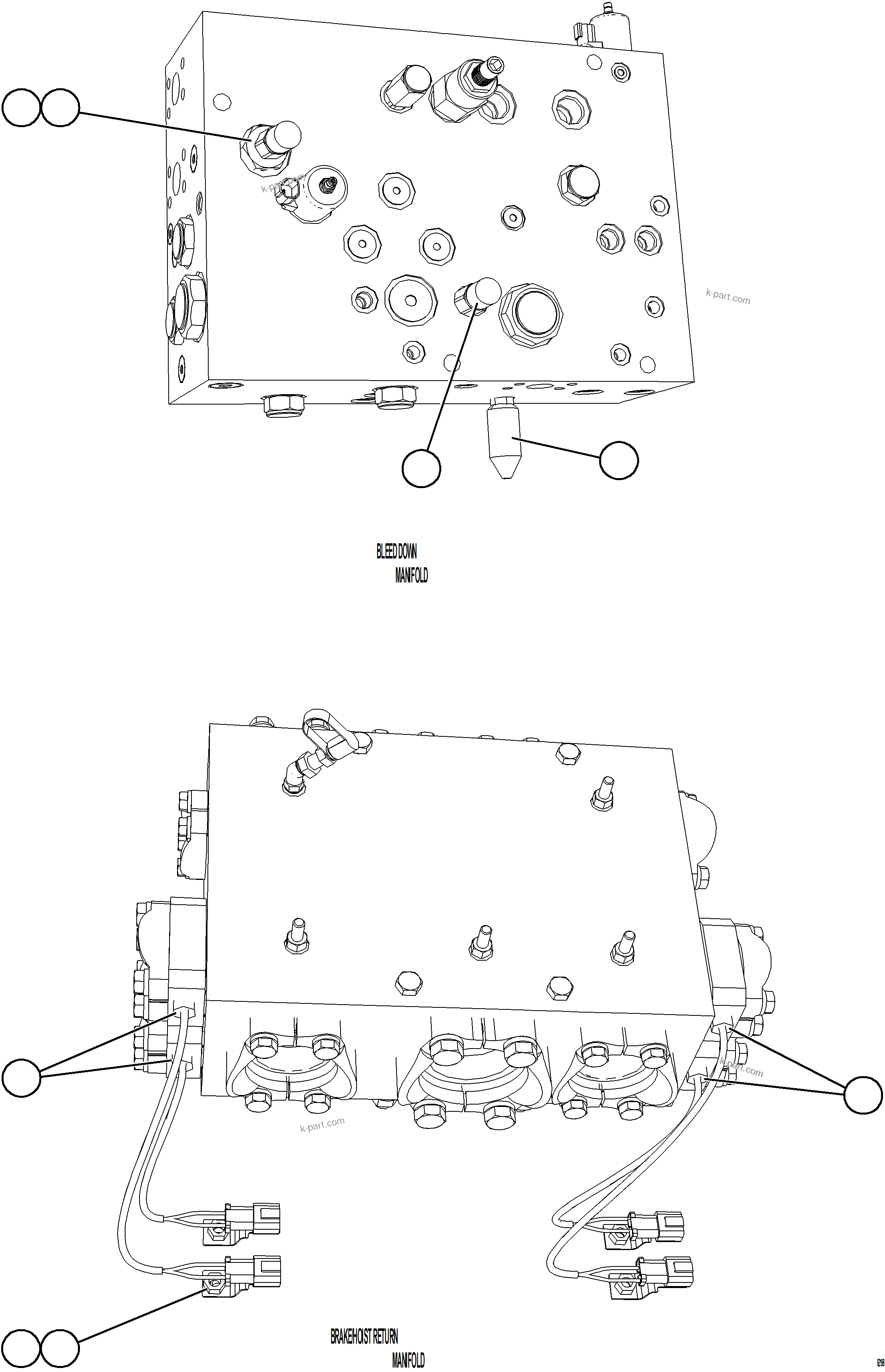 Komatsu parts book diagram for AFE59-FW 930E-4 S/N A31849 & A31860  CERREJON: MANIFOLD SWITCHES & SENSORS