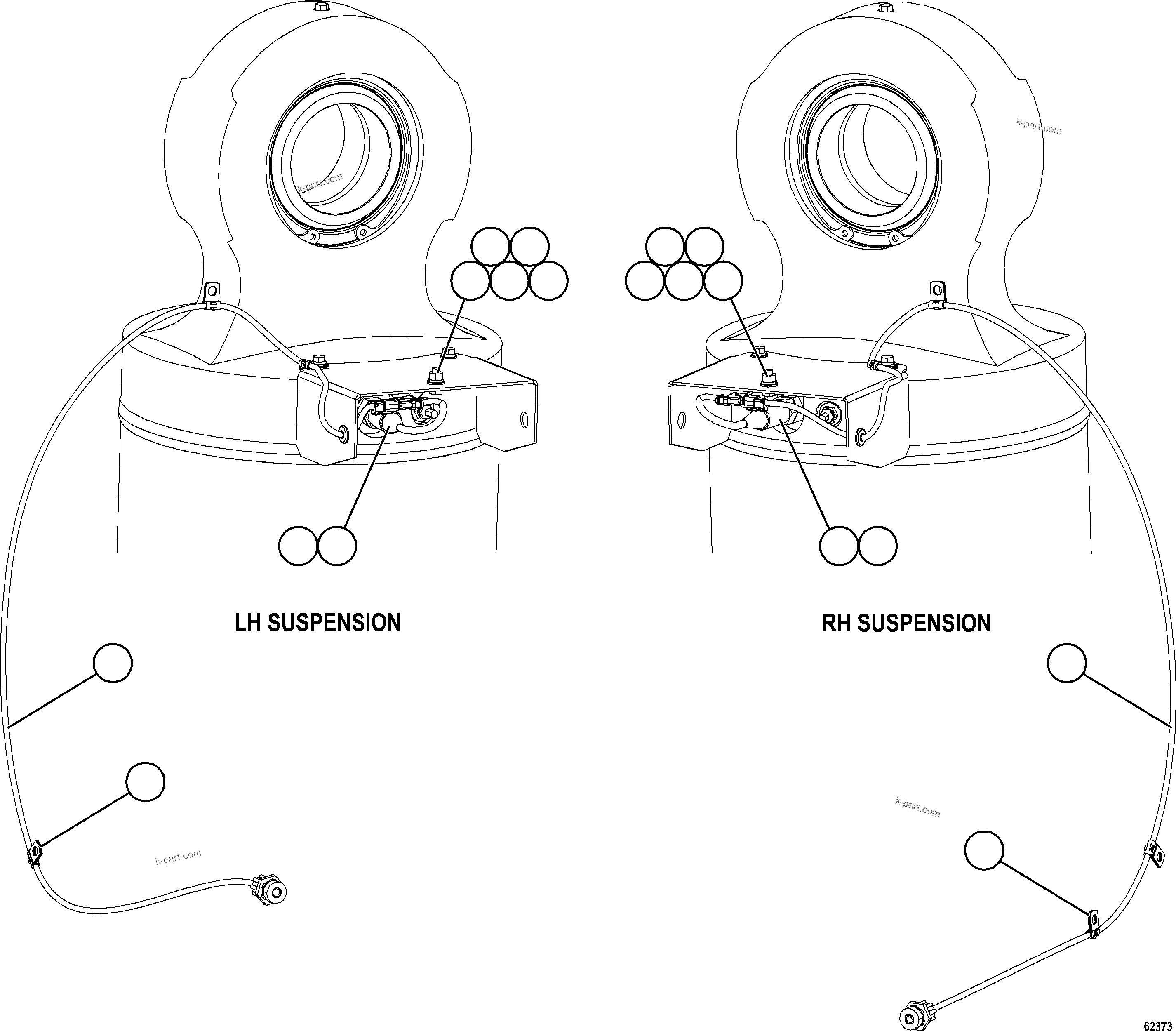 Komatsu parts book diagram for AFE59-FW 930E-4 S/N A31849 & A31860  CERREJON: PLM SENSOR - REAR SUSPENSIONS