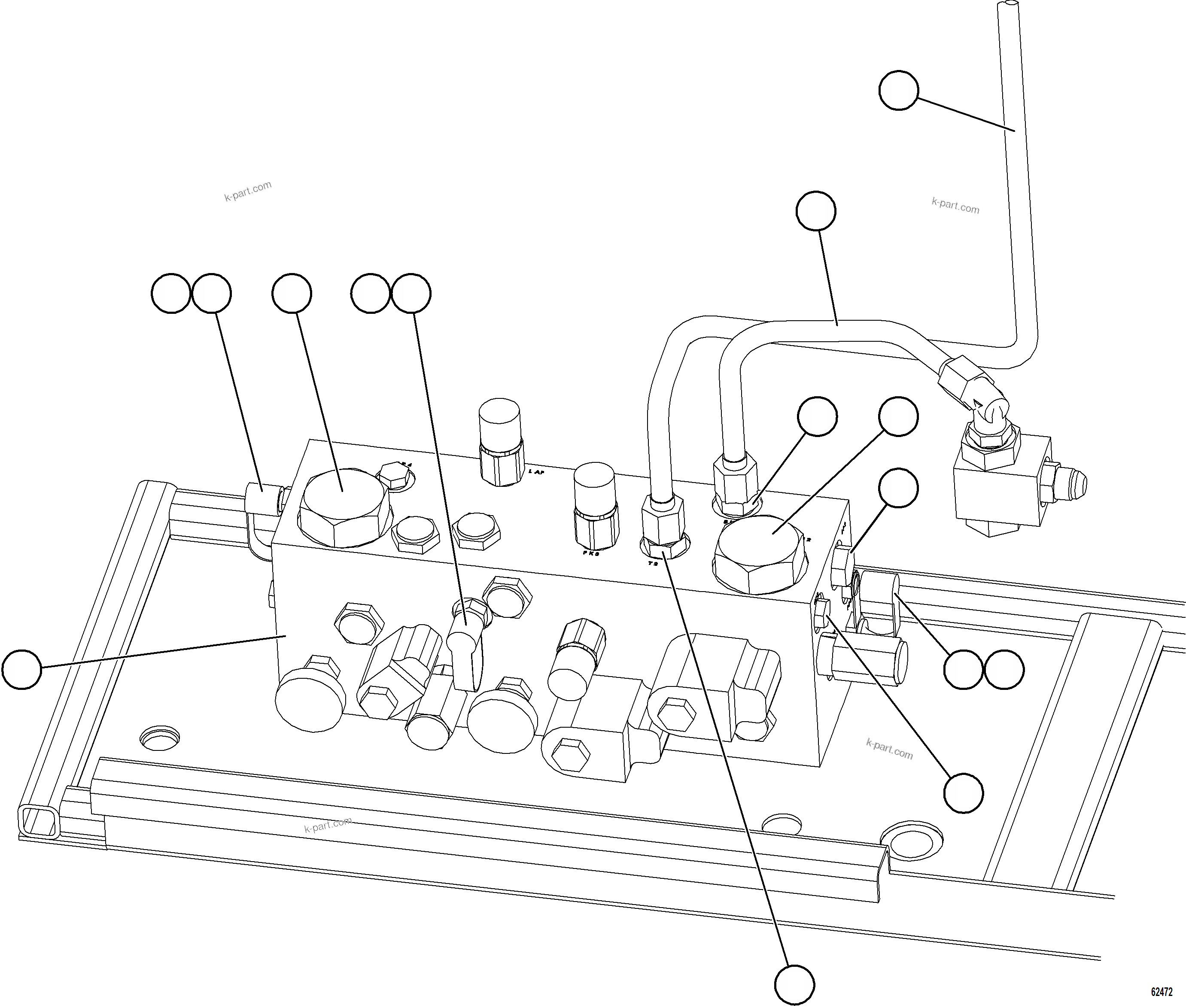 Komatsu parts book diagram for AFE59-FW 930E-4 S/N A31849 & A31860  CERREJON: BRAKE MANIFOLD PIPING