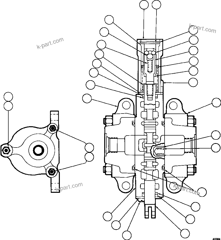 Komatsu parts book diagram for AFE59-FW 930E-4 S/N A31849 & A31860  CERREJON: HOIST PILOT VALVE ASSEMBLY           PB6922