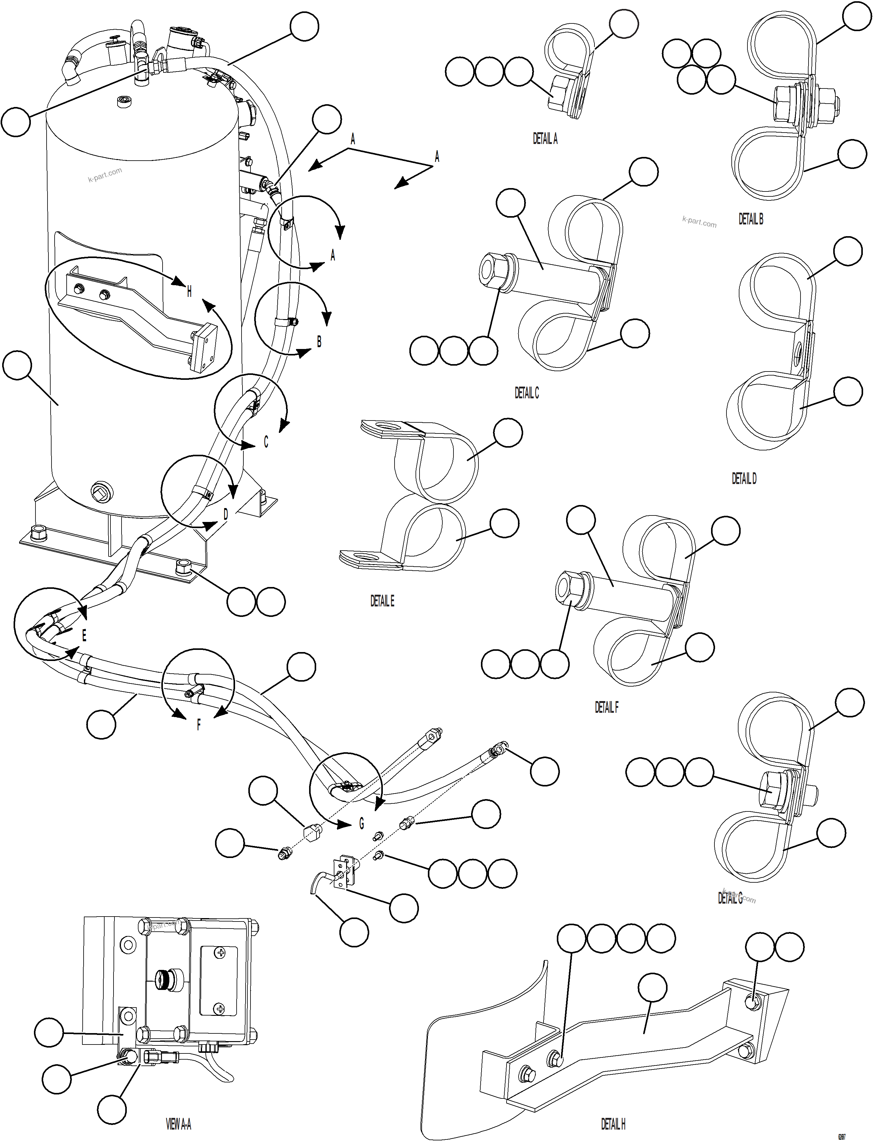 Komatsu parts book diagram for AFE59-FW 930E-4 S/N A31849 & A31860  CERREJON: ENGINE OIL RESERVE SYSTEM   1/2