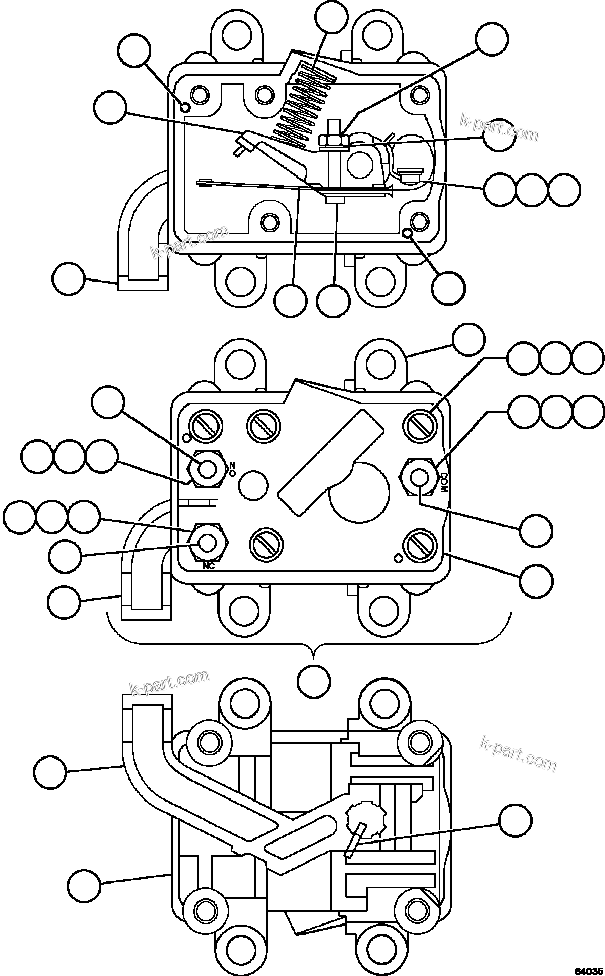 Komatsu parts book diagram for AFE59-FW 930E-4 S/N A31849 & A31860  CERREJON: POSITION SENSOR INTERLOCK        VE3530
