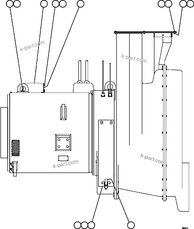 Komatsu parts book diagram for AFE59-FW 930E-4 S/N A31849 & A31860  CERREJON: ALTERNATOR/BLOWER ASSEMBLY        58F-06-00950