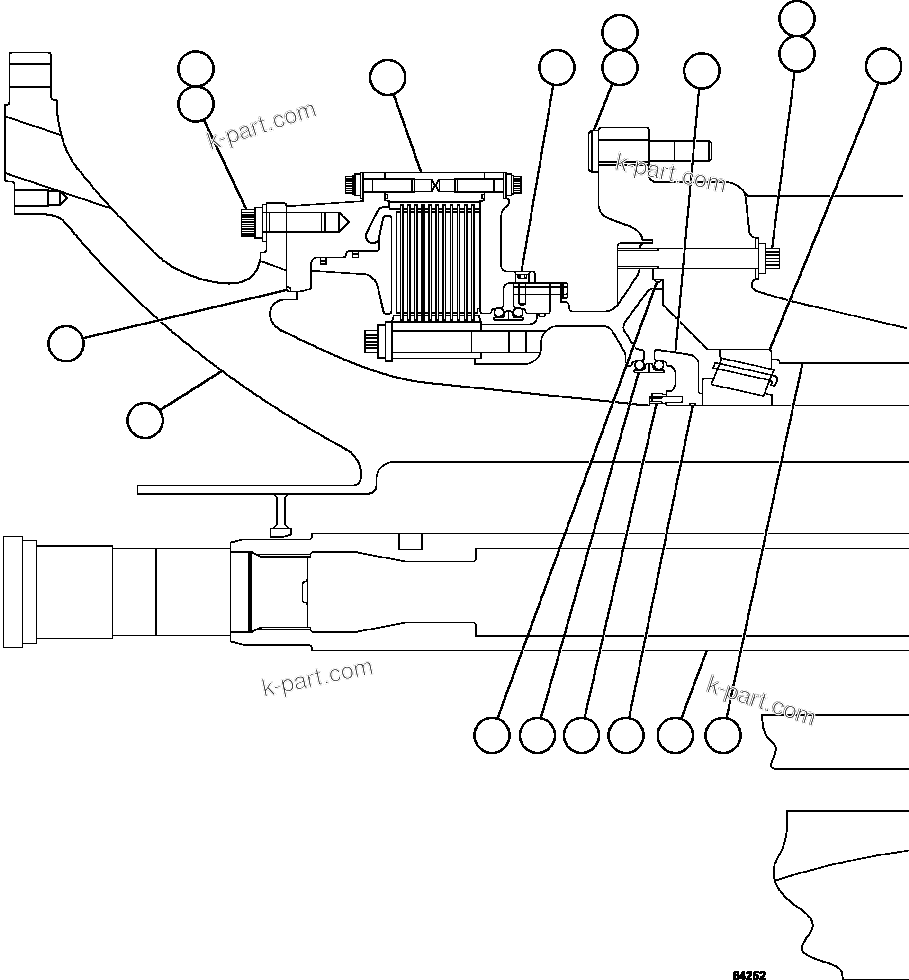 Komatsu parts book diagram for AFE59-FW 930E-4 S/N A31849 & A31860  CERREJON: TRANSMISSION, MOTORIZED WHEEL   1/2   58F-30-00011
