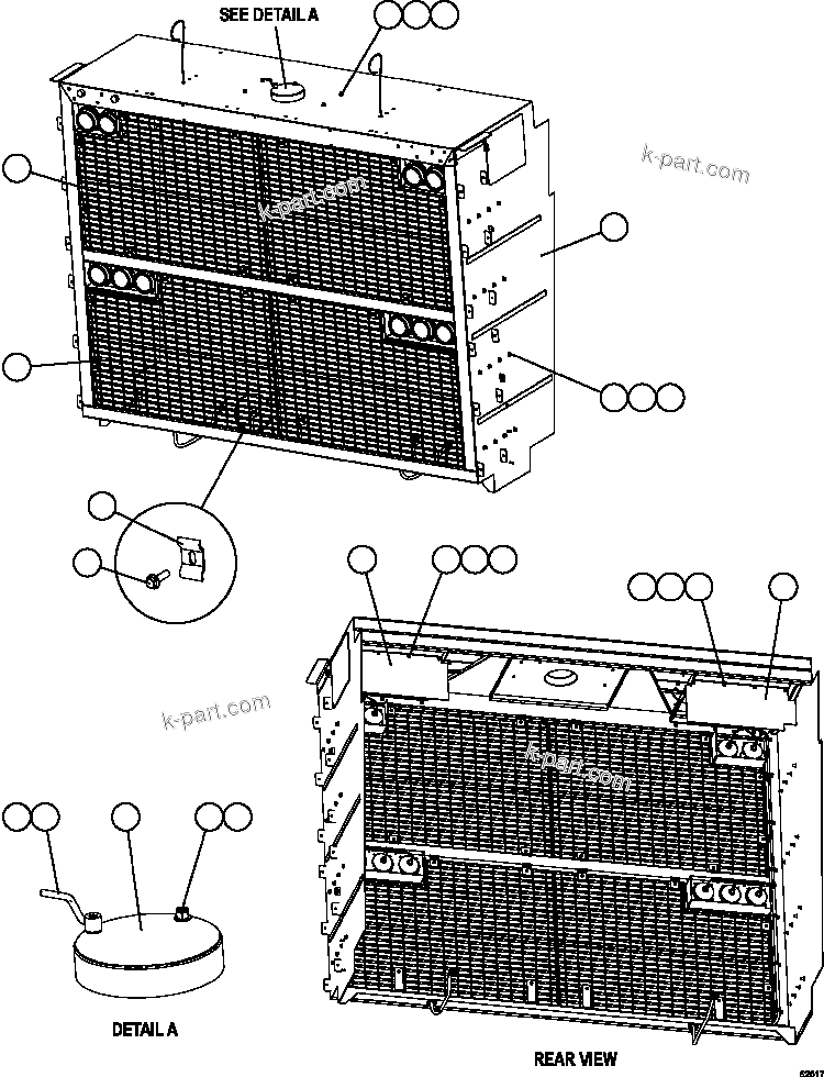 Komatsu parts book diagram for AFE59-FY 930E-4 S/N A31856 - A31859  JWANENG: GRILLE INSTALLATION