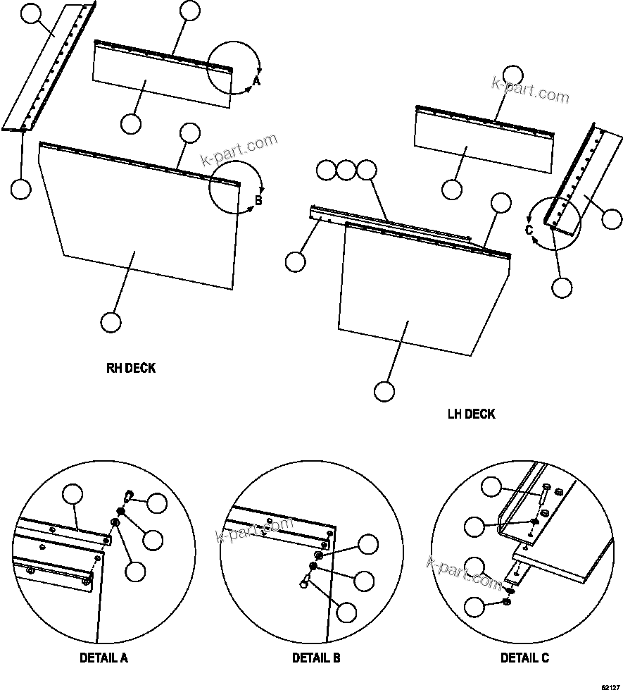 Komatsu parts book diagram for AFE59-FY 930E-4 S/N A31856 - A31859  JWANENG: DECK MUD FLAPS INSTALLATION