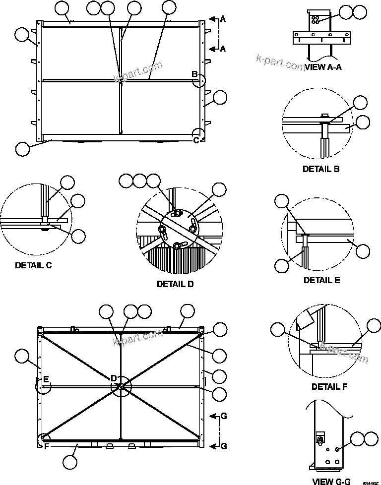 Komatsu parts book diagram for AFE59-FY 930E-4 S/N A31856 - A31859  JWANENG: LOW & HIGH TEMPERATURE CORES