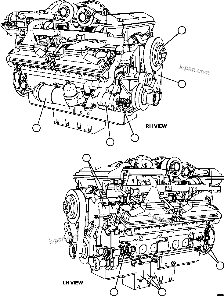 Komatsu parts book diagram for AFE59-FY 930E-4 S/N A31856 - A31859  JWANENG: ENGINE COMPONENTS