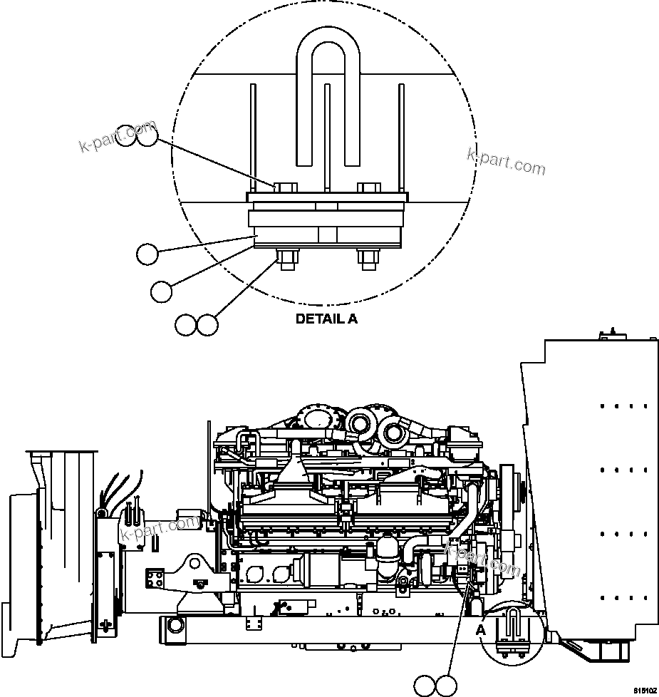 Komatsu parts book diagram for AFE59-FY 930E-4 S/N A31856 - A31859  JWANENG: ENGINE/SUB-FRAME MOUNTS