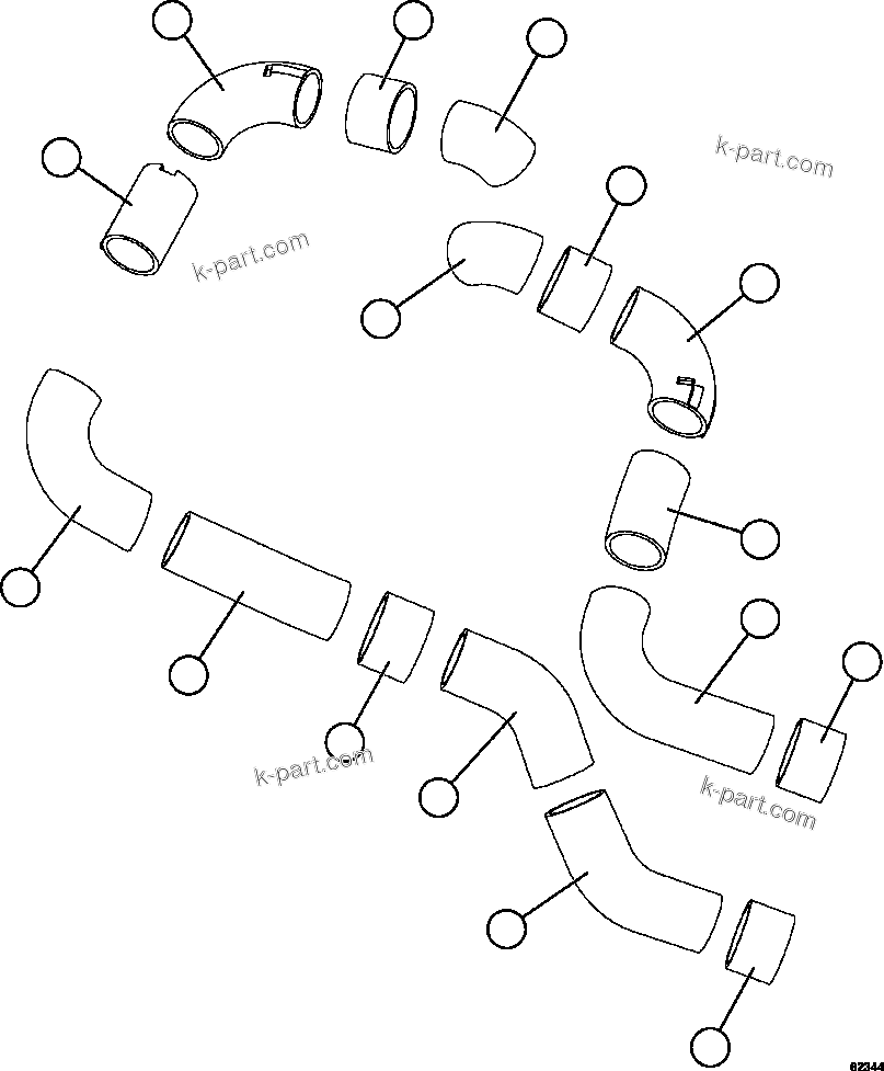 Komatsu parts book diagram for AFE59-FY 930E-4 S/N A31856 - A31859  JWANENG: EXHAUST BLANKETS - DECK MOUNTED