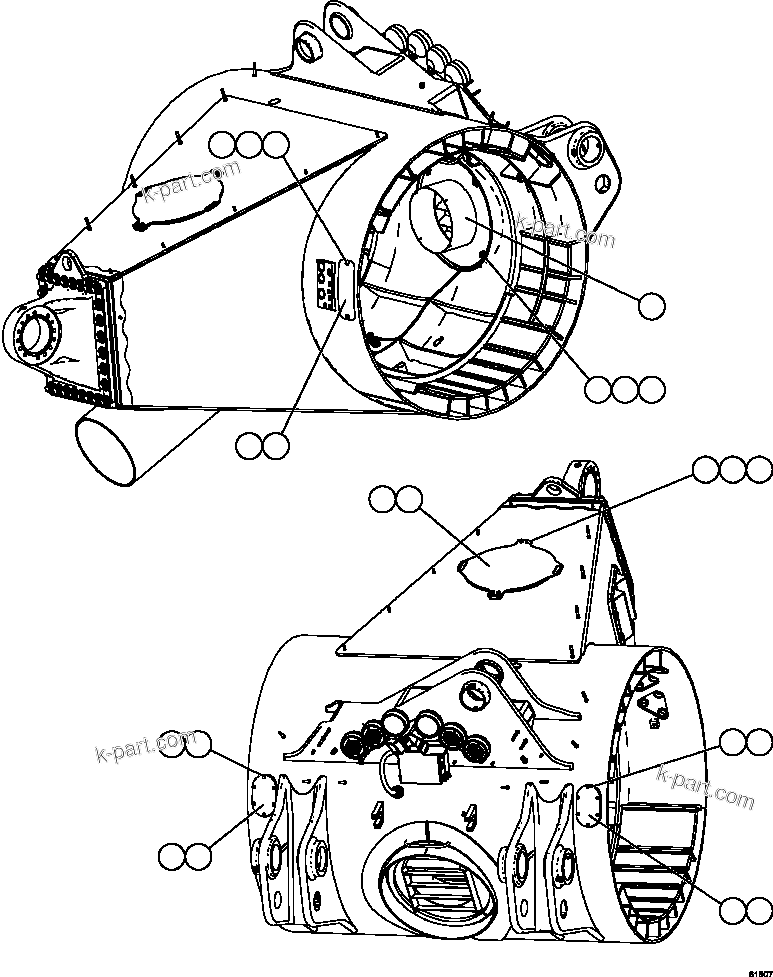 Komatsu parts book diagram for AFE59-FY 930E-4 S/N A31856 - A31859  JWANENG: AXLE HOUSING ACCESS COVERS