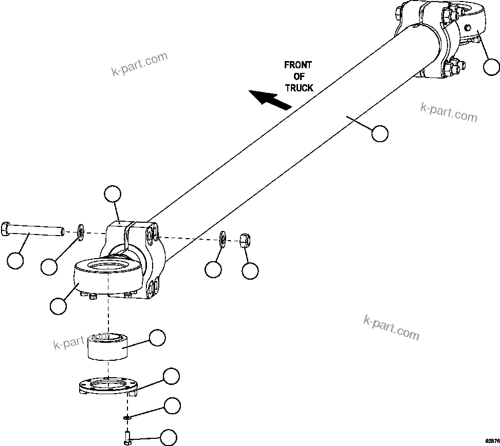 Komatsu parts book diagram for AFE59-FY 930E-4 S/N A31856 - A31859  JWANENG: TIE ROD ASSEMBLY     58F-40-00010