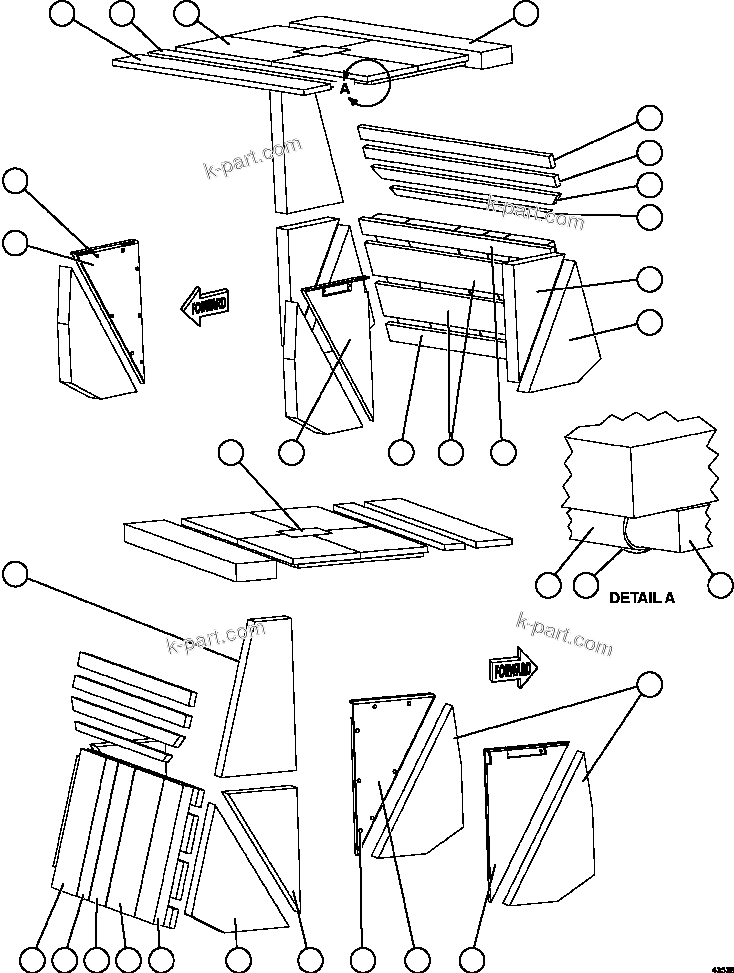 Komatsu parts book diagram for AFE59-FY 930E-4 S/N A31856 - A31859  JWANENG: CAB INSULATION