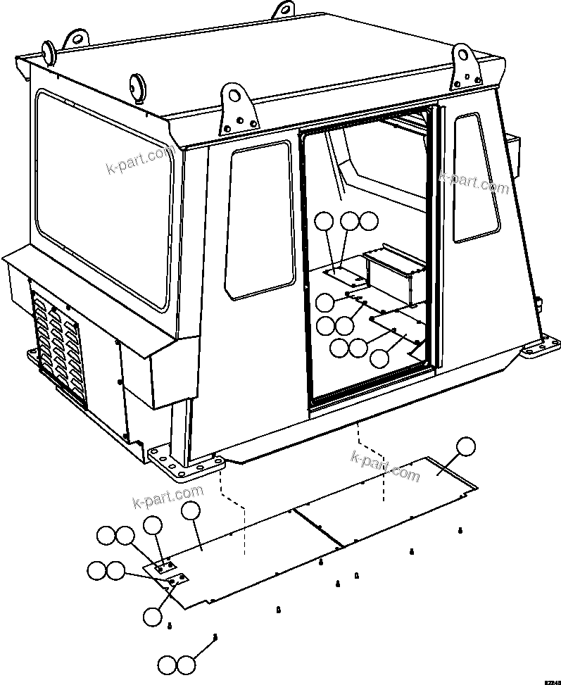 Komatsu parts book diagram for AFE59-FY 930E-4 S/N A31856 - A31859  JWANENG: CAB ACCESS COVERS