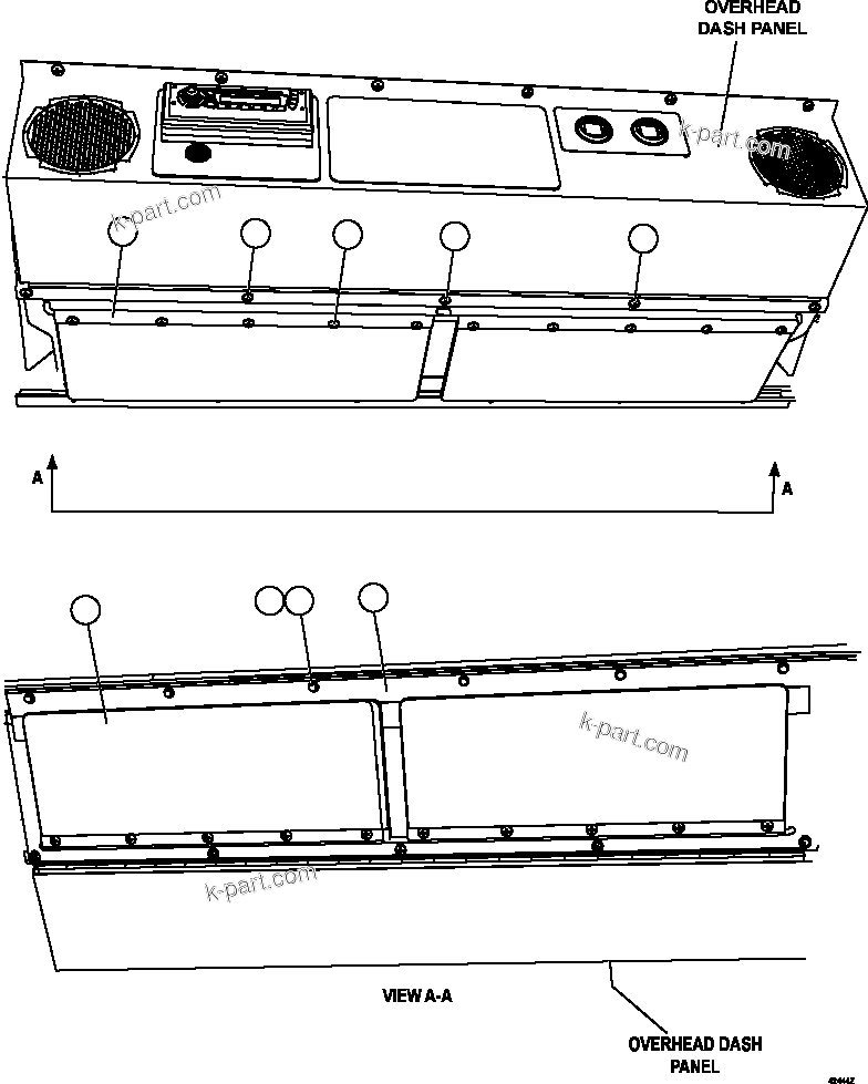 Komatsu parts book diagram for AFE59-FY 930E-4 S/N A31856 - A31859  JWANENG: VISOR INSTALLATION