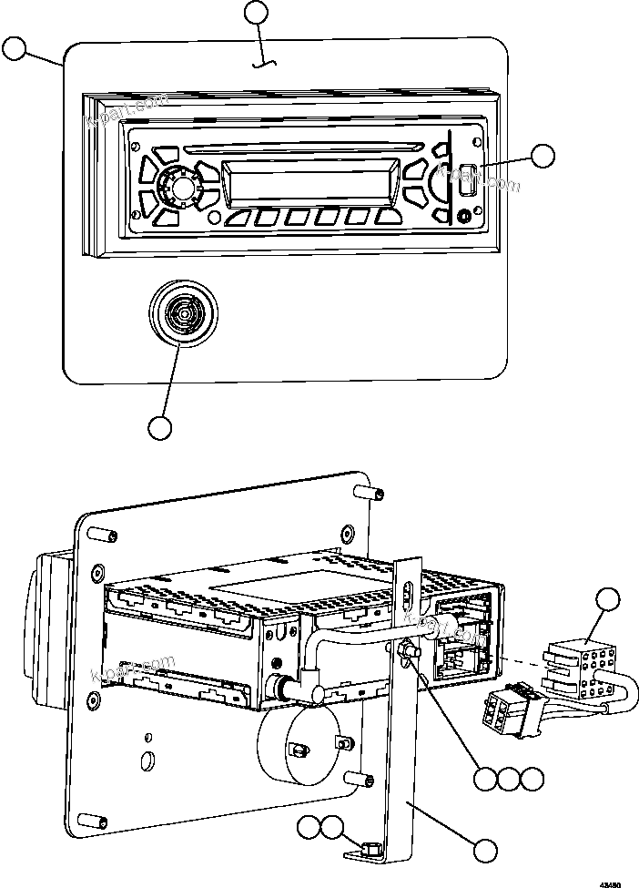 Komatsu parts book diagram for AFE59-FY 930E-4 S/N A31856 - A31859  JWANENG: RADIO MODULE