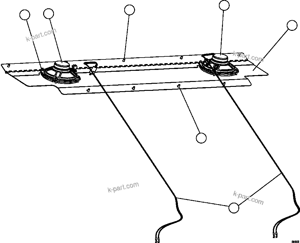 Komatsu parts book diagram for AFE59-FY 930E-4 S/N A31856 - A31859  JWANENG: REAR SPEAKER INSTALLATION