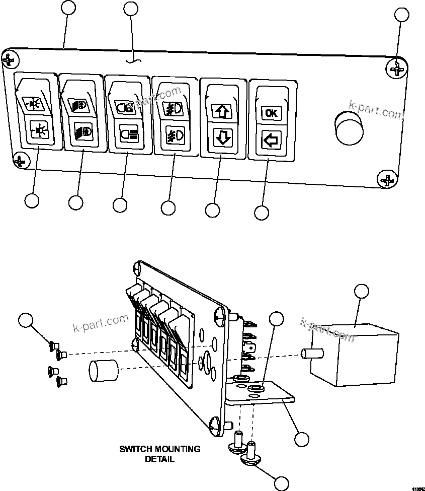 Komatsu parts book diagram for AFE59-FY 930E-4 S/N A31856 - A31859  JWANENG: LOWER LH DASH MODULE