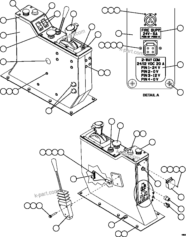Komatsu parts book diagram for AFE59-FY 930E-4 S/N A31856 - A31859  JWANENG: CENTER CONSOLE MODULE INSTALLATION