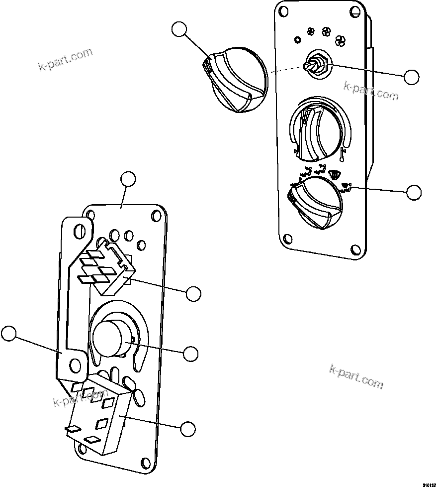 Komatsu parts book diagram for AFE59-FY 930E-4 S/N A31856 - A31859  JWANENG: CONTROL PANEL SWITCH        EL5676