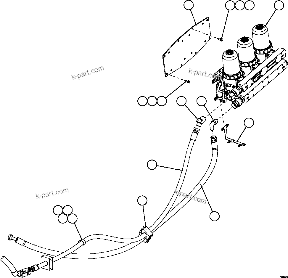 Komatsu parts book diagram for AFE59-FY 930E-4 S/N A31856 - A31859  JWANENG: FUEL SYSTEM PIPING   3/3