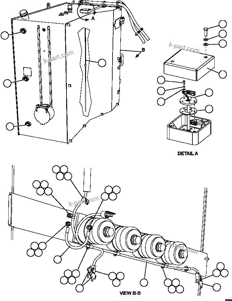 Komatsu parts book diagram for AFE59-FY 930E-4 S/N A31856 - A31859  JWANENG: FUEL TANK GAUGES & WIRING